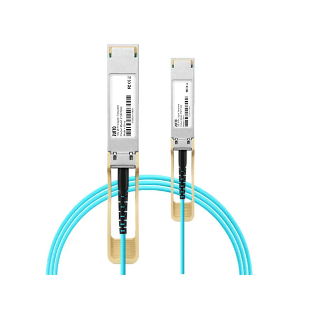SFP+ Active Optical Cable (AOC), orange fiber optic cable with dual SFP+ connectors, supports 10Gbps high-speed data transmission, ideal for data centers, high-performance computing, and storage networking.