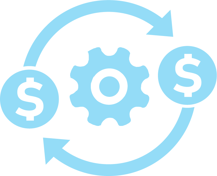 Energy storage icon illustrating cost savings by storing electricity during off-peak hours