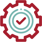 Icon representing hot-pluggable functionality for easy installation. The icon features a gear symbol with a checkmark, indicating simplified and secure integration of devices without powering down the system.
