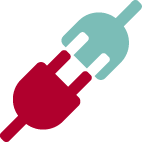 Icon depicting a plug and socket, symbolizing plug-and-play convenience for easy and fast device setup without configuration.