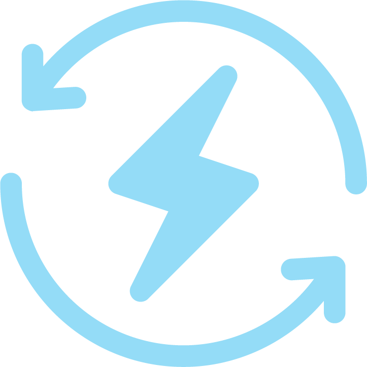 Renewable energy icon representing seamless solar and wind power integration with energy storage