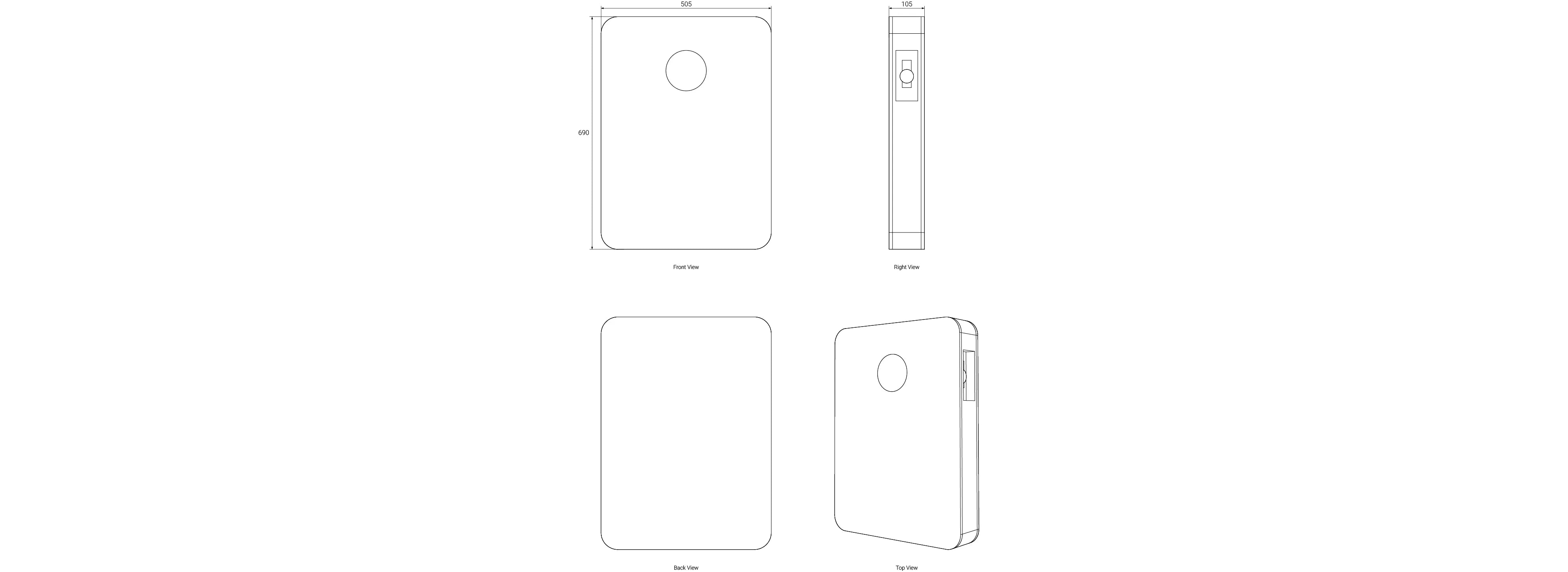 Technical drawing of the Zutto LifeGrid03 energy storage system, including front view, side view, and structural details, showing dimensions and interface layout.