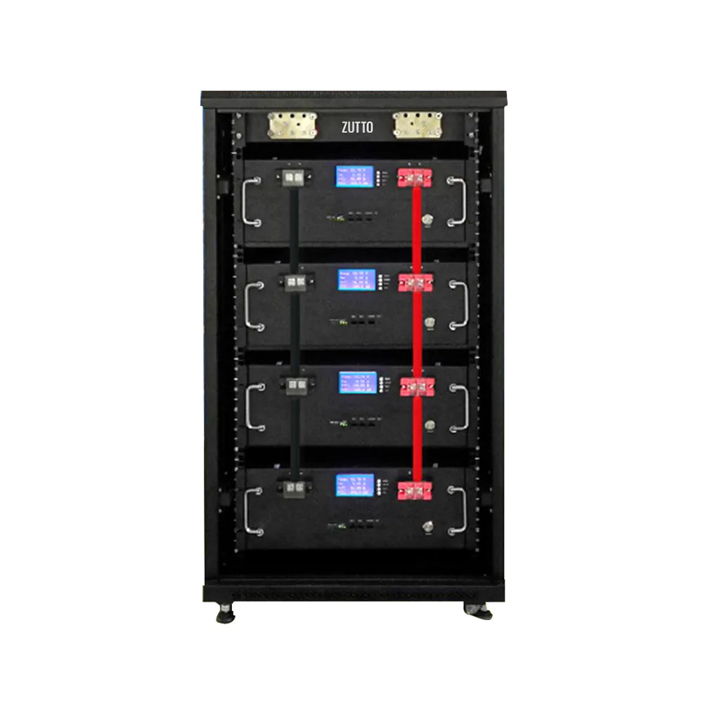 Zutto PowerVault02 modular low-voltage energy storage cabinet featuring high-capacity LiFePO4 battery technology, designed for commercial and industrial applications. This system offers scalable capacity from 25kWh to 50kWh and supports power outputs ranging from 5kW to 30kW, ensuring efficient and secure energy storage management.