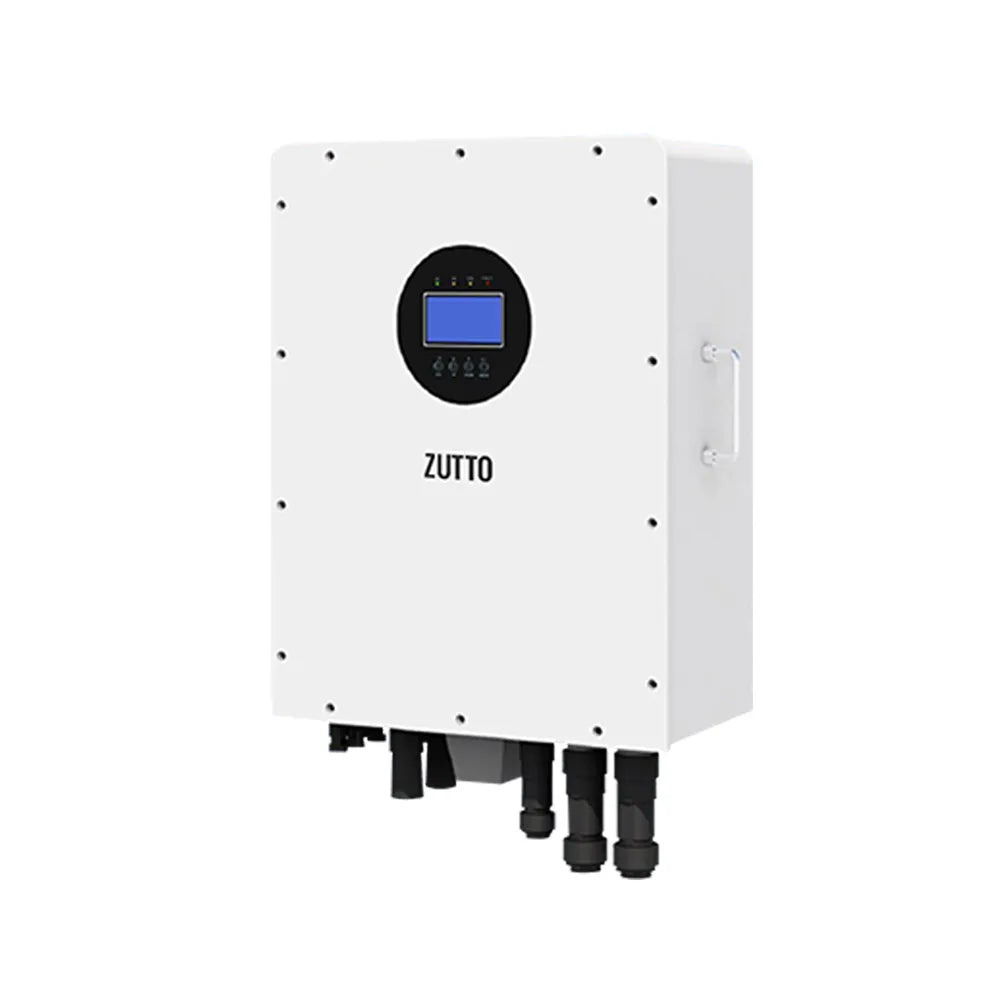 Zutto InverCore03 hybrid solar inverter for Singapore solar PV systems, supporting grid-tied and off-grid modes, featuring MPPT technology, compatible with 48V LiFePO4 battery, IP65-rated for efficient and reliable energy conversion.