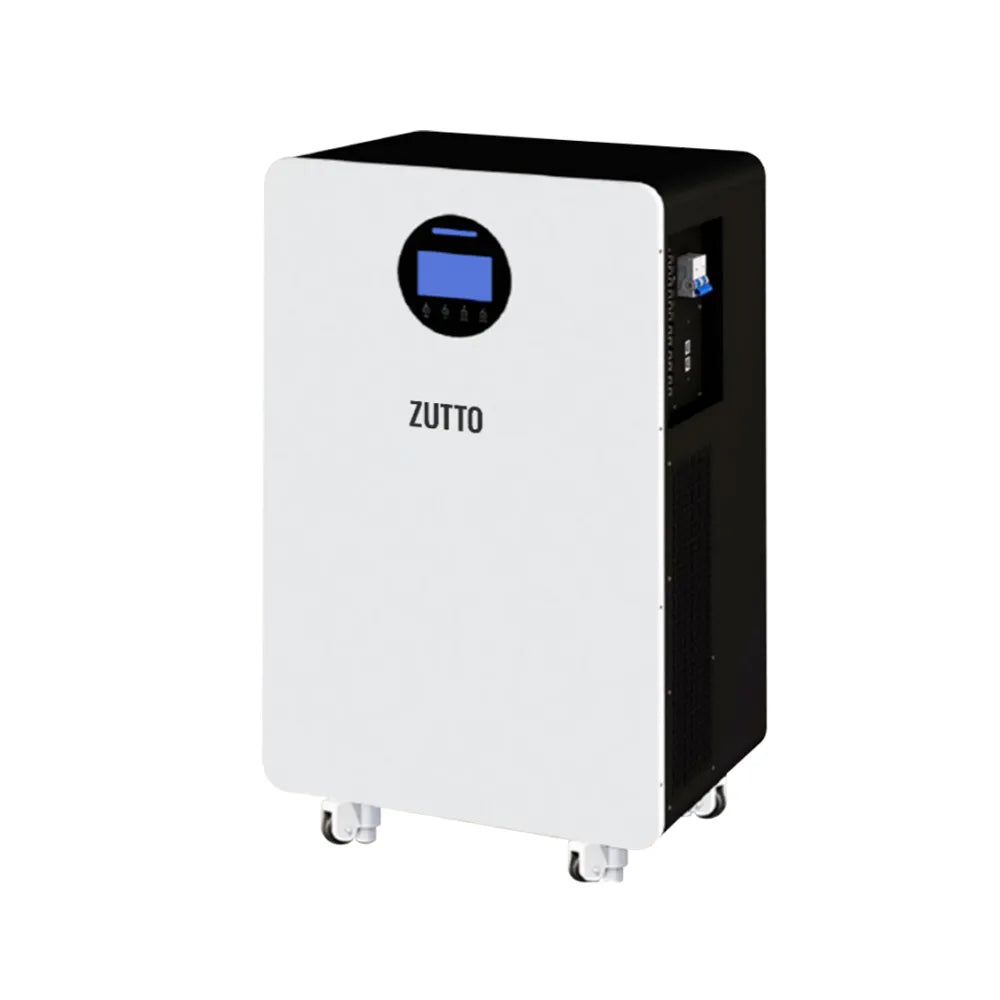 Zutto LifeGrid06 high-capacity home and commercial energy storage system with scalable energy capacity (5.12kWh to 14.3kWh) and power output up to 11kW. Integrated with advanced inverter and UPS functionality, it supports RS485/WiFi communication for smart energy management, ensuring stable power supply and optimized energy efficiency for residential and commercial applications.