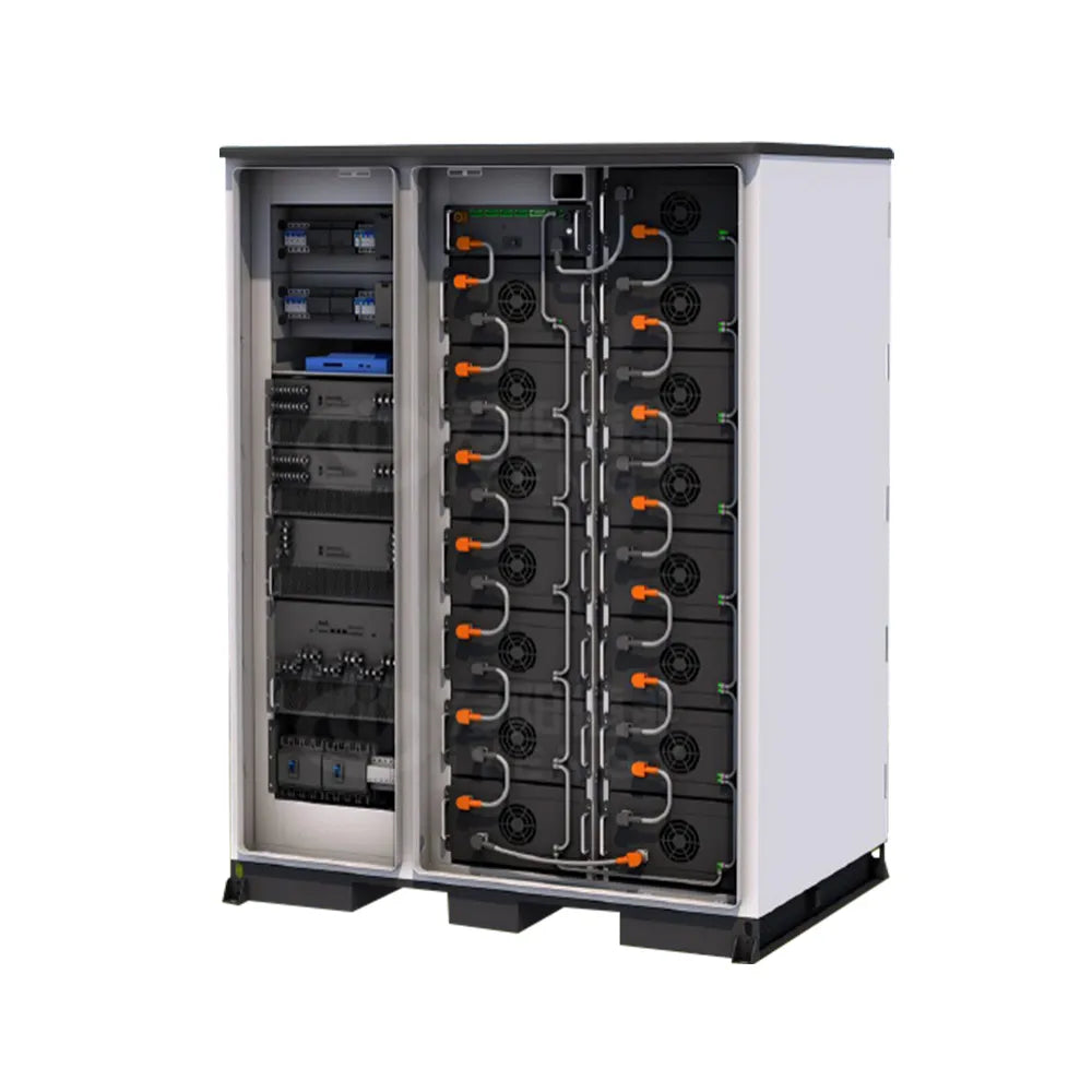 Internal view of the Zutto PowerVault08 hybrid energy storage system, featuring high-capacity lithium battery modules, an intelligent power management unit, and advanced cooling technology. This scalable and efficient energy storage solution supports up to 241kWh capacity and 100kW PCS power, making it ideal for industrial and commercial applications in Singapore.